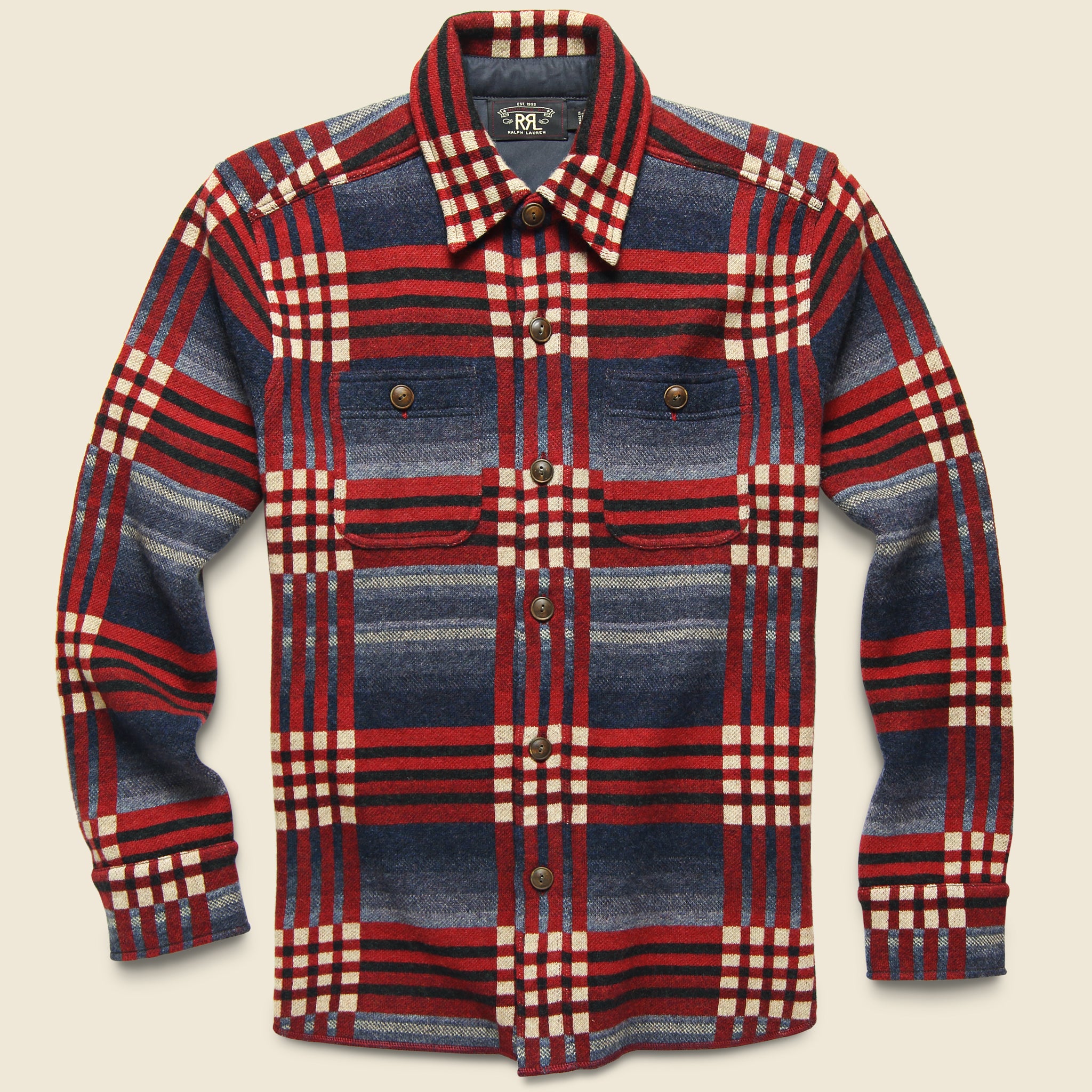 Birdseye Jacquard Workshirt - Red/Blue - RRL - STAG Provisions - Tops - L/S Woven - Plaid
