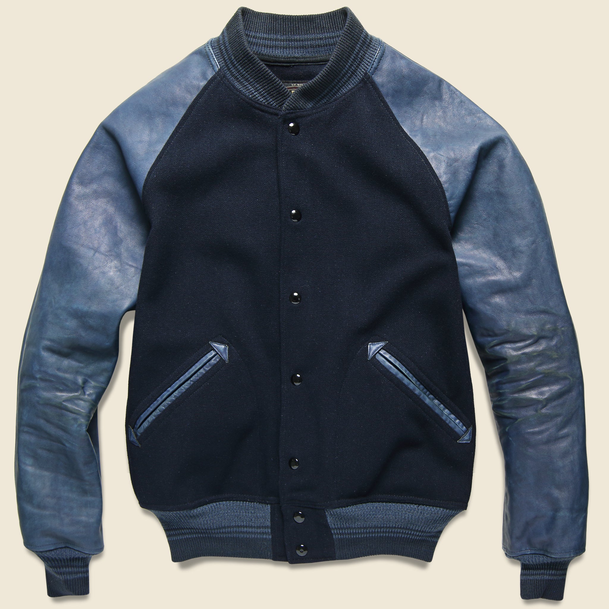 Leather / Wool Watson Jacket - Navy/Indigo - RRL - STAG Provisions - Outerwear - Coat / Jacket