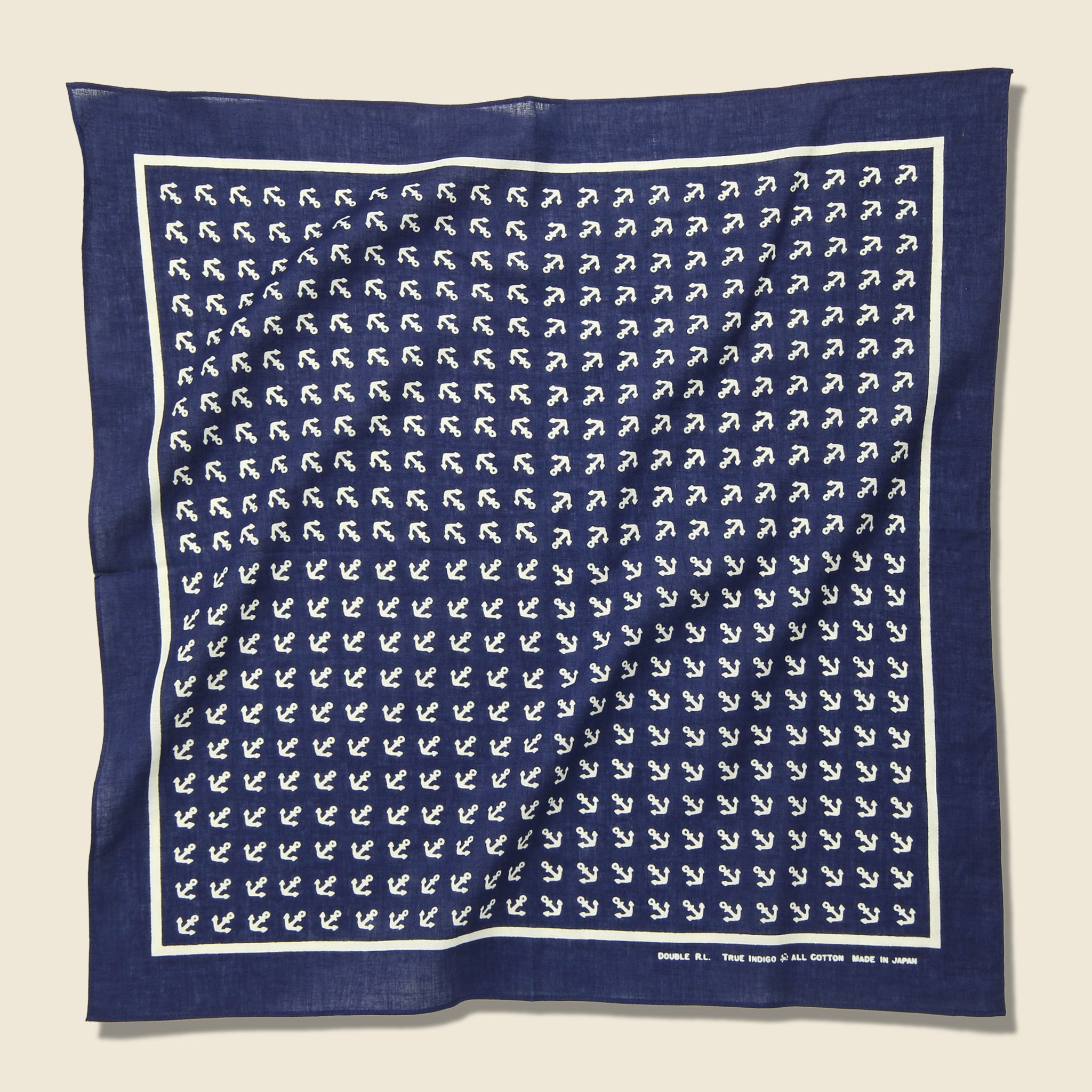 Rigid Cotton Print Bandana - Indigo - RRL - STAG Provisions - Accessories - Bandanas