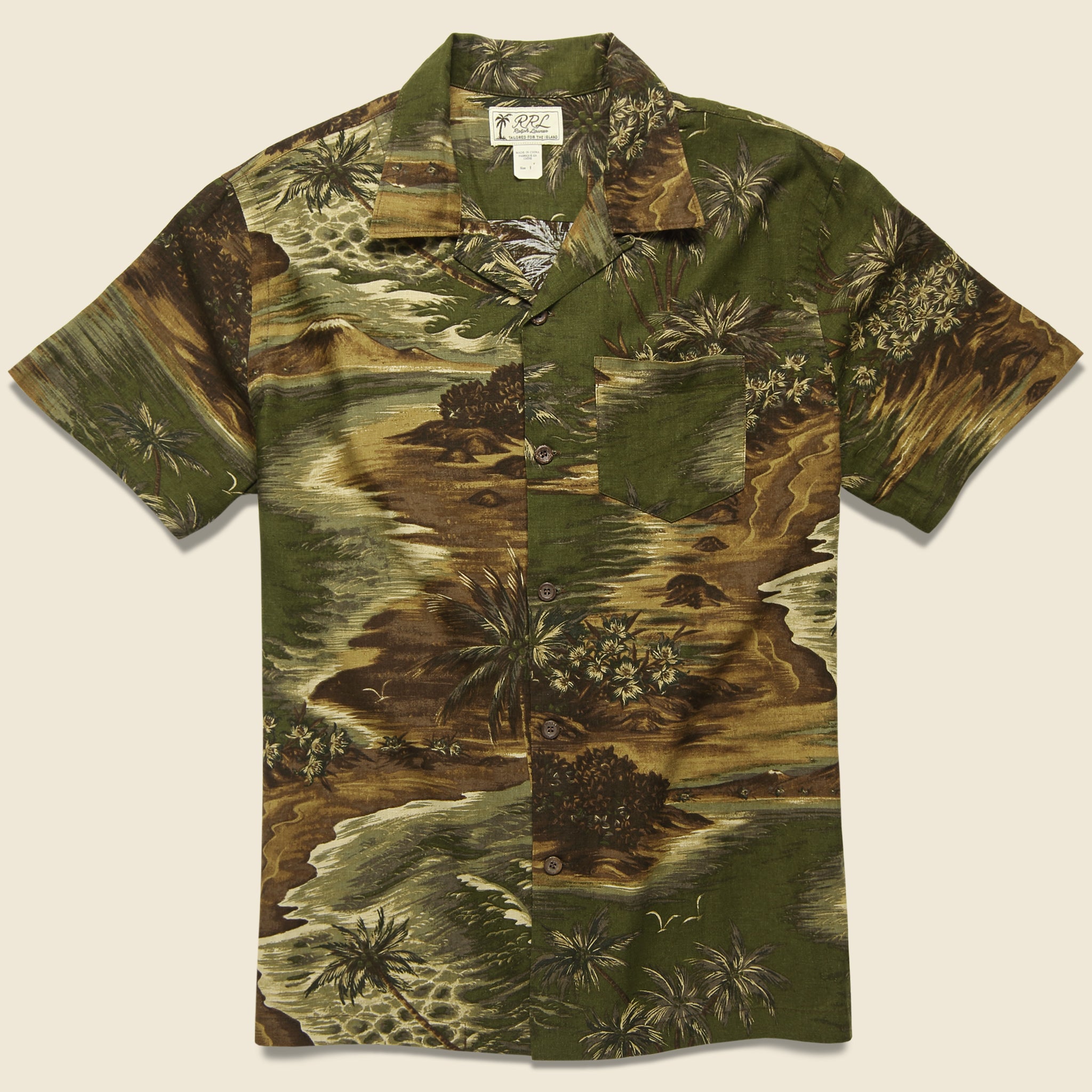 Aloha Camp Shirt - Olive Multi - RRL - STAG Provisions - Tops - S/S Woven - Other Pattern