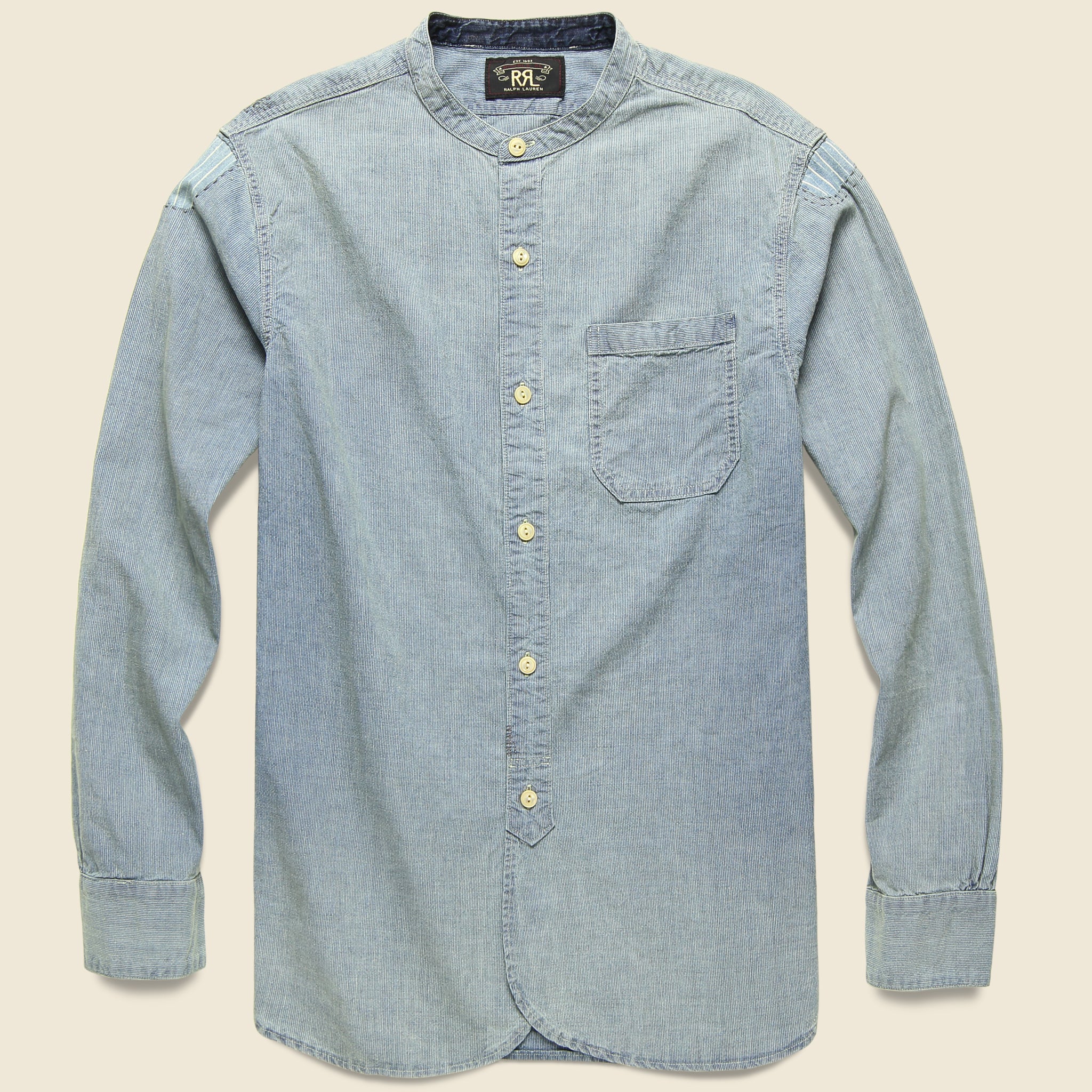 Burke Workshirt - Indigo/Natural - RRL - STAG Provisions - Tops - L/S Woven - Other Pattern