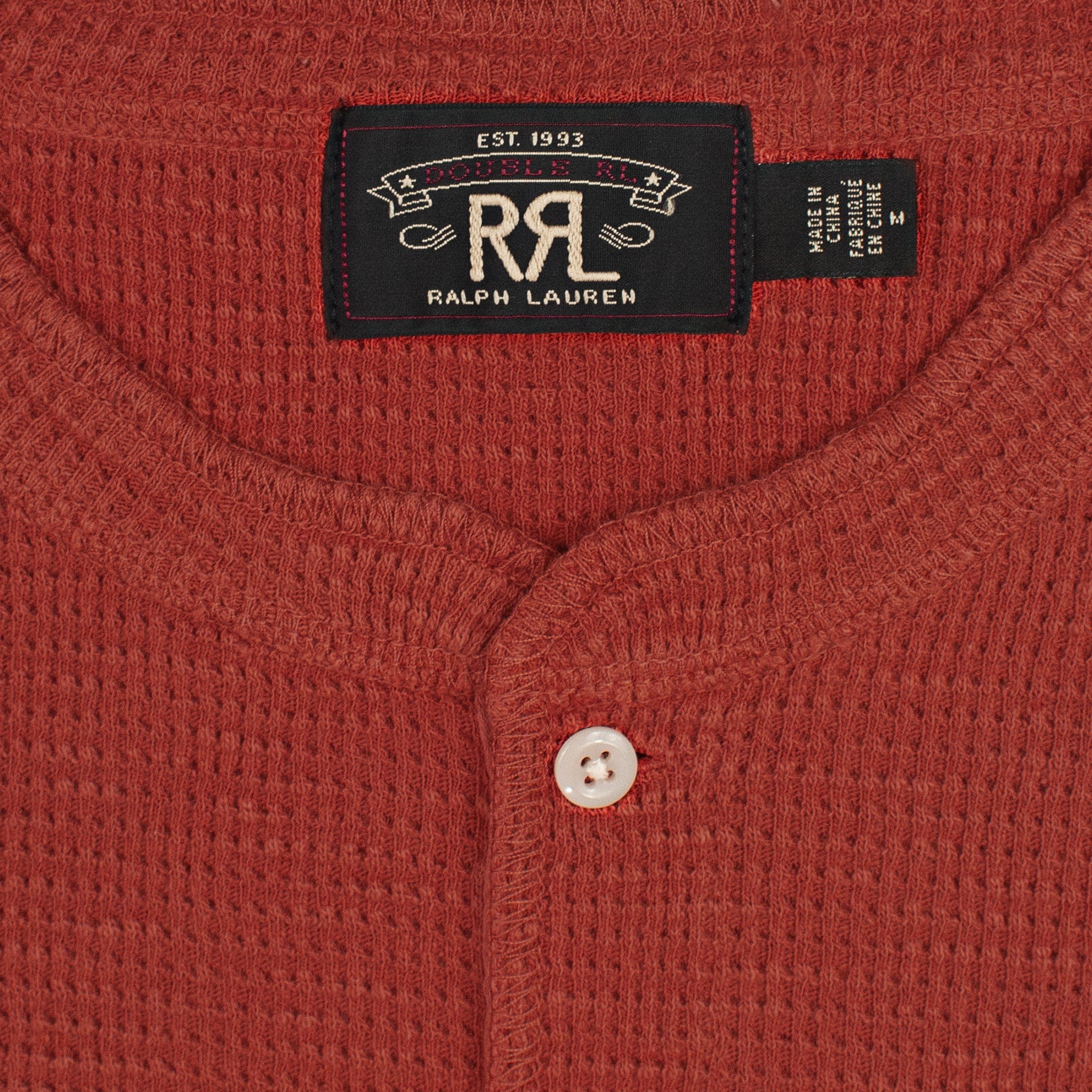 Waffle-Knit Henley - Trading Post Red - RRL - STAG Provisions - Tops - L/S Knit