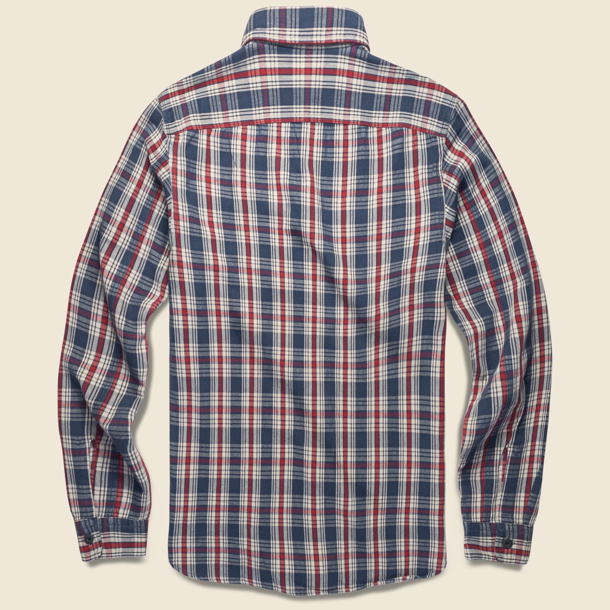 Plaid Twill Workshirt - Blue/Red - RRL - STAG Provisions - Tops - L/S Knit
