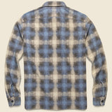 Plaid-Print Brushed Camp Shirt - Cream/Blue - RRL - STAG Provisions - Tops - L/S Woven - Plaid