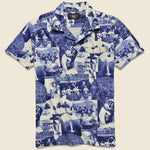 Photo-Print Jersey Camp Shirt - Blue/Cream - RRL - STAG Provisions - Tops - S/S Knit