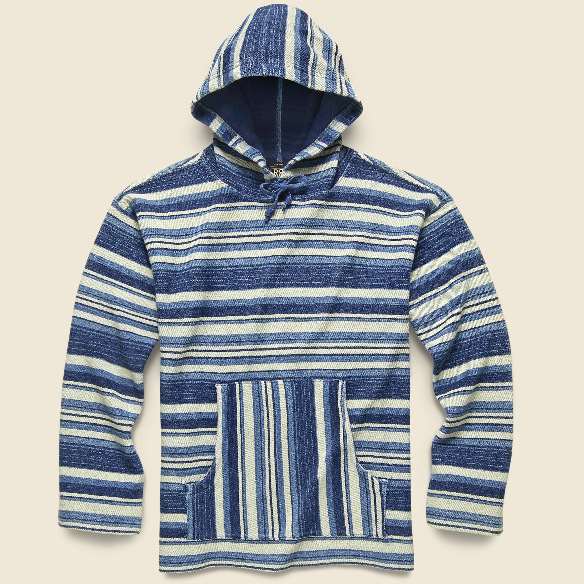 French Terry Hoodie - Indigo Multi Stripe - RRL - STAG Provisions - Tops - L/S Knit