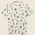 Nautical-Print Camp Shirt - Cream/Black - RRL - STAG Provisions - Tops - S/S Woven - Other Pattern
