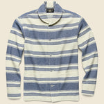 Striped Twill Overshirt - Cream/Indigo - RRL - STAG Provisions - Tops - L/S Woven - Other Pattern