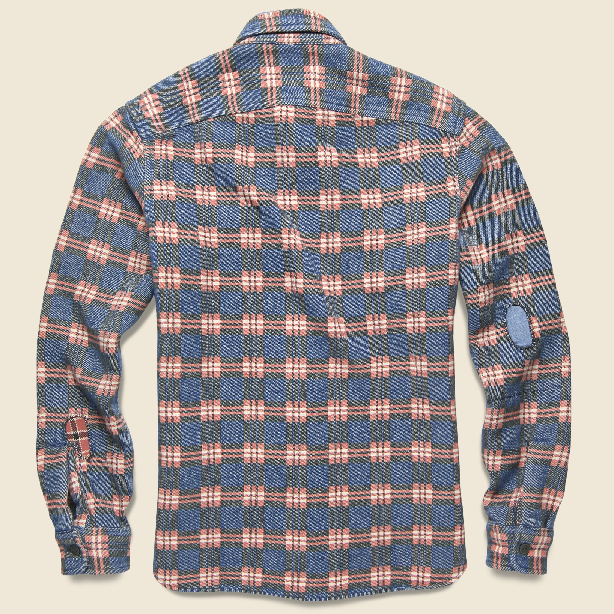 Repaired Jacquard Workshirt - Blue/Red - RRL - STAG Provisions - Tops - L/S Woven - Overshirt