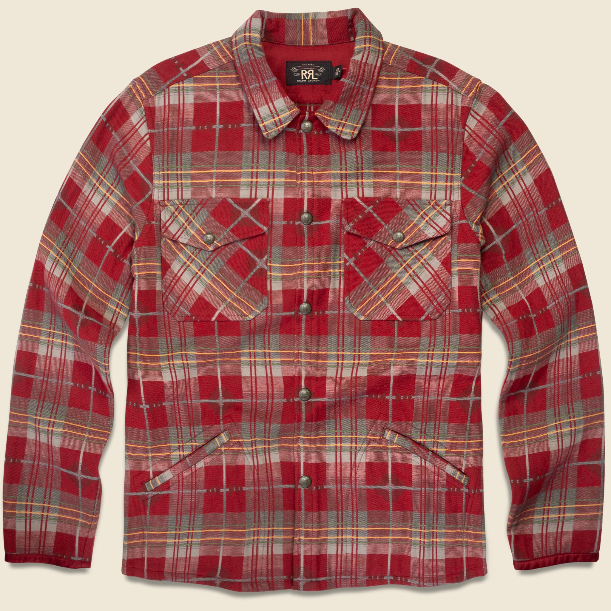 Jacquard Workshirt - Red - RRL - STAG Provisions - Tops - L/S Woven - Other Pattern