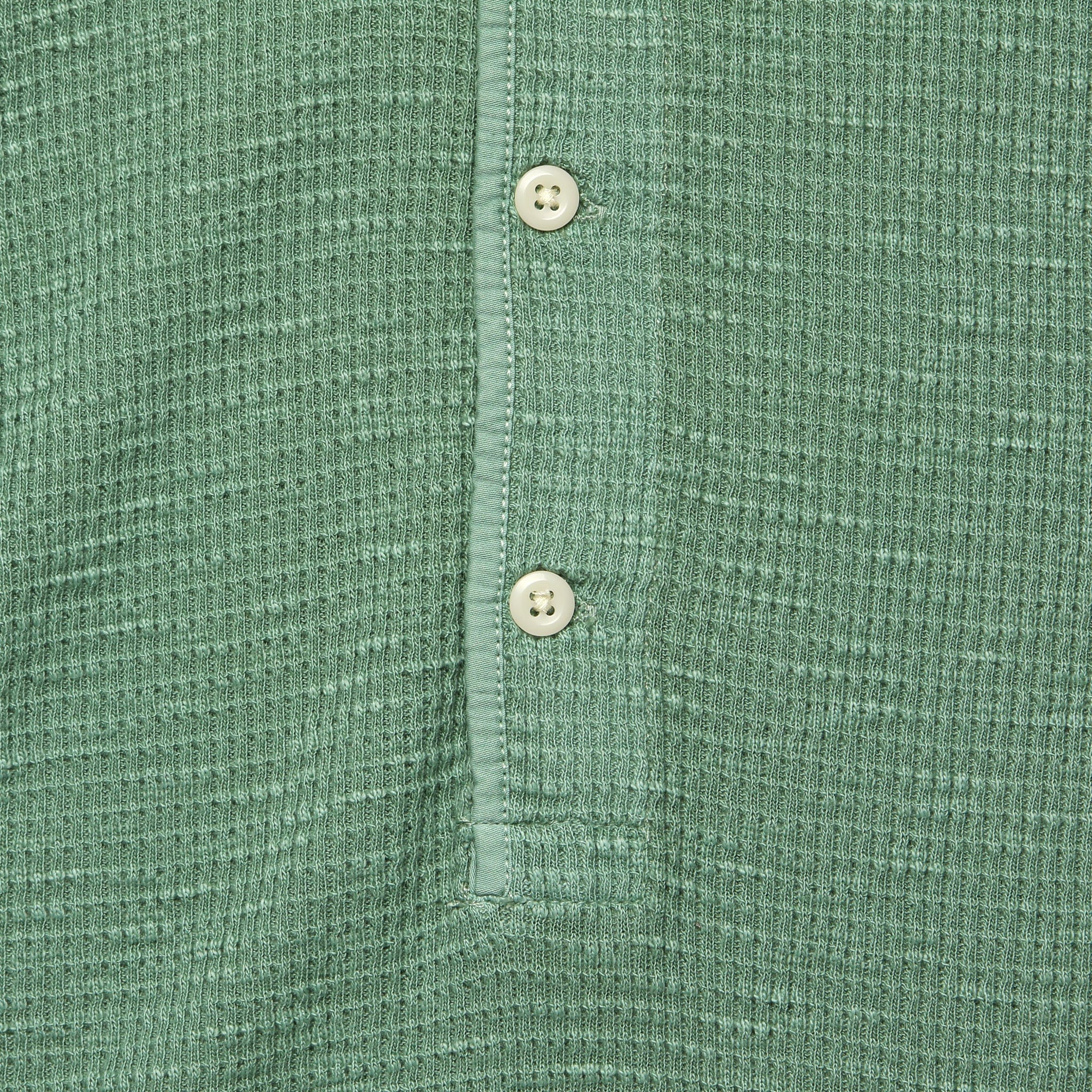 Waffle-Knit Henley - Spring Green - RRL - STAG Provisions - Tops - L/S Knit