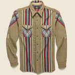 Indigo Jacquard Workshirt - Brown - RRL - STAG Provisions - Tops - L/S Woven - Overshirt