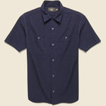 Indigo Seersucker Camp Shirt - Dark Indigo - RRL - STAG Provisions - Tops - S/S Woven - Other Pattern
