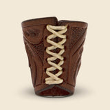 Tooled Leather Bandana Slider - Brown - RRL - STAG Provisions - Accessories - Bandanas
