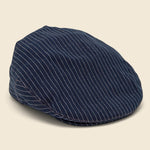 Indigo Striped Herringbone Driver‚Äö√Ñ√¥s Cap - Indigo/White - RRL - STAG Provisions - Accessories - Hats