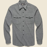 Clayton Military Shirt - Black/Grey Jaspe - RRL - STAG Provisions - Tops - L/S Woven - Other Pattern