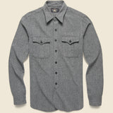 Clayton Military Shirt - Black/Grey Jaspe - RRL - STAG Provisions - Tops - L/S Woven - Other Pattern