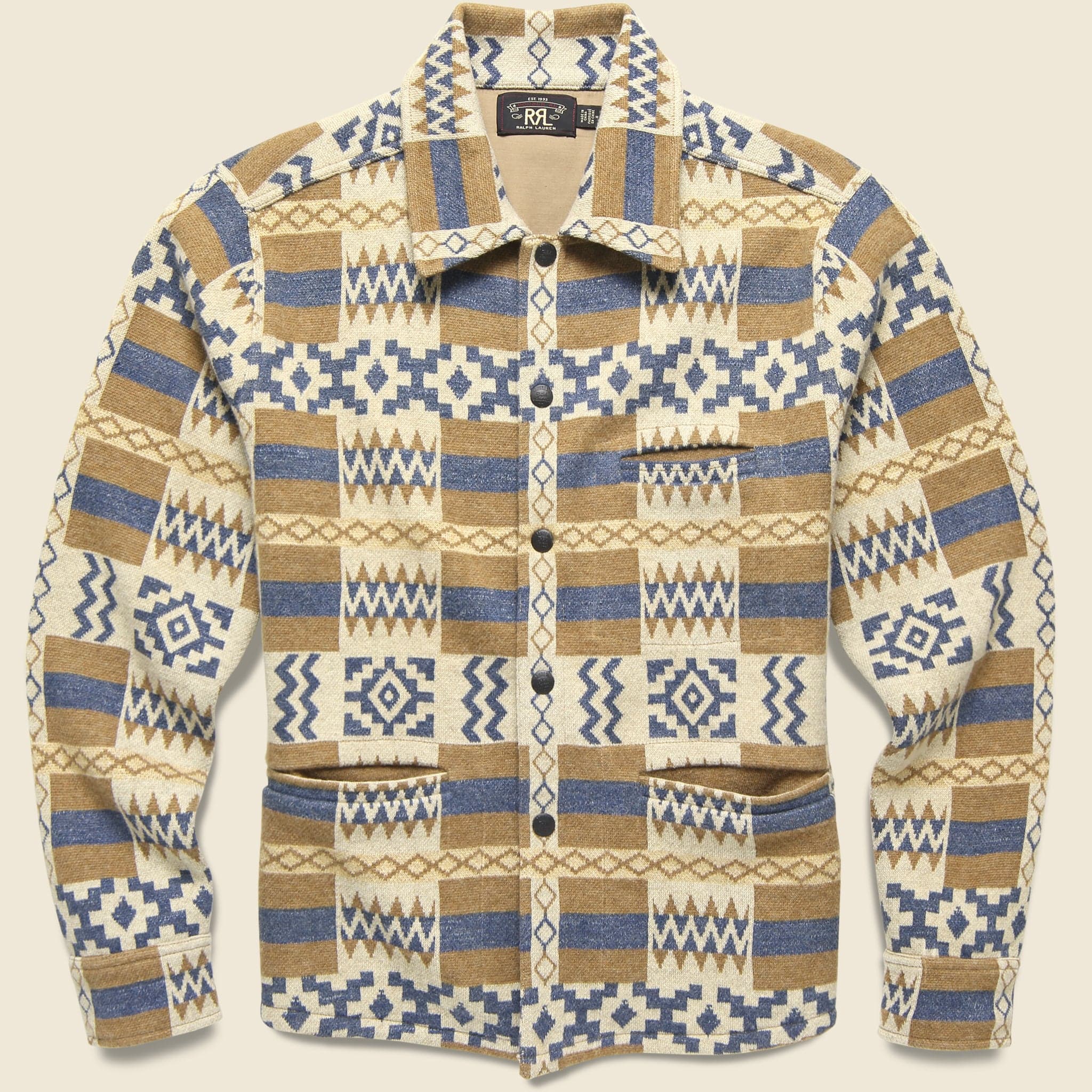 Sweater Workshirt - Brown Cream Multi - RRL - STAG Provisions - Tops - L/S Woven - Overshirt
