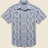 Jaqcuard Knit Buffalo Western Shirt - Indigo/Multi - RRL - STAG Provisions - Tops - S/S Woven - Other Pattern