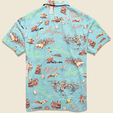 Western-Print Camp Shirt - Teal/Rust - RRL - STAG Provisions - Tops - S/S Woven - Other Pattern
