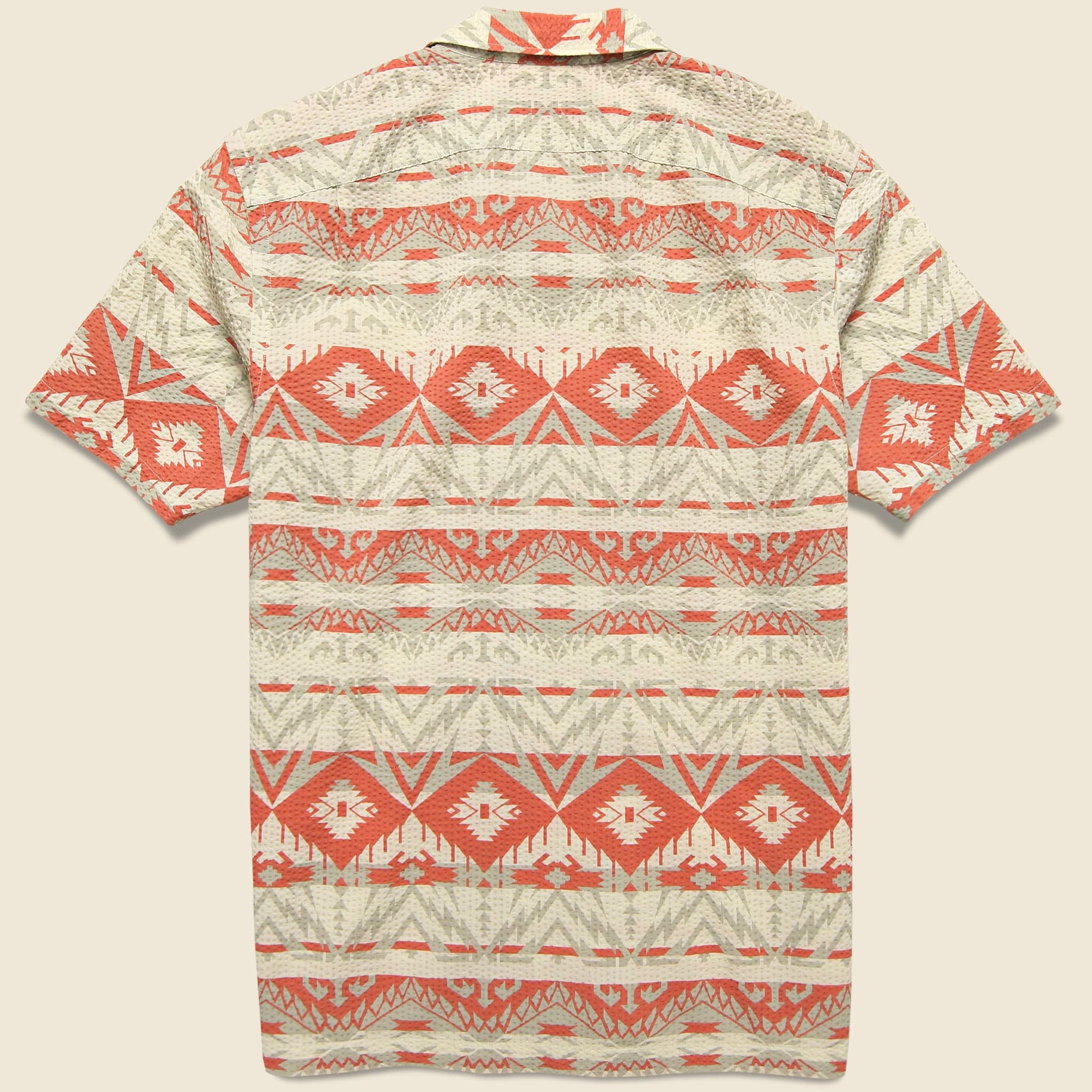 Trade Blanket Seersucker Camp Shirt - Cream/Coral - RRL - STAG Provisions - Tops - S/S Woven - Seersucker
