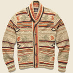 Hand-Knit Linen-Blend Cardigan - Tan Multi - RRL - STAG Provisions - Tops - Sweater