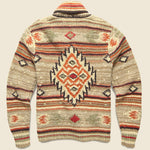 Hand-Knit Linen-Blend Cardigan - Tan Multi - RRL - STAG Provisions - Tops - Sweater