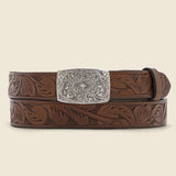 Coleman Tooled Leather Belt - Brown - RRL - STAG Provisions - Accessories - Belts