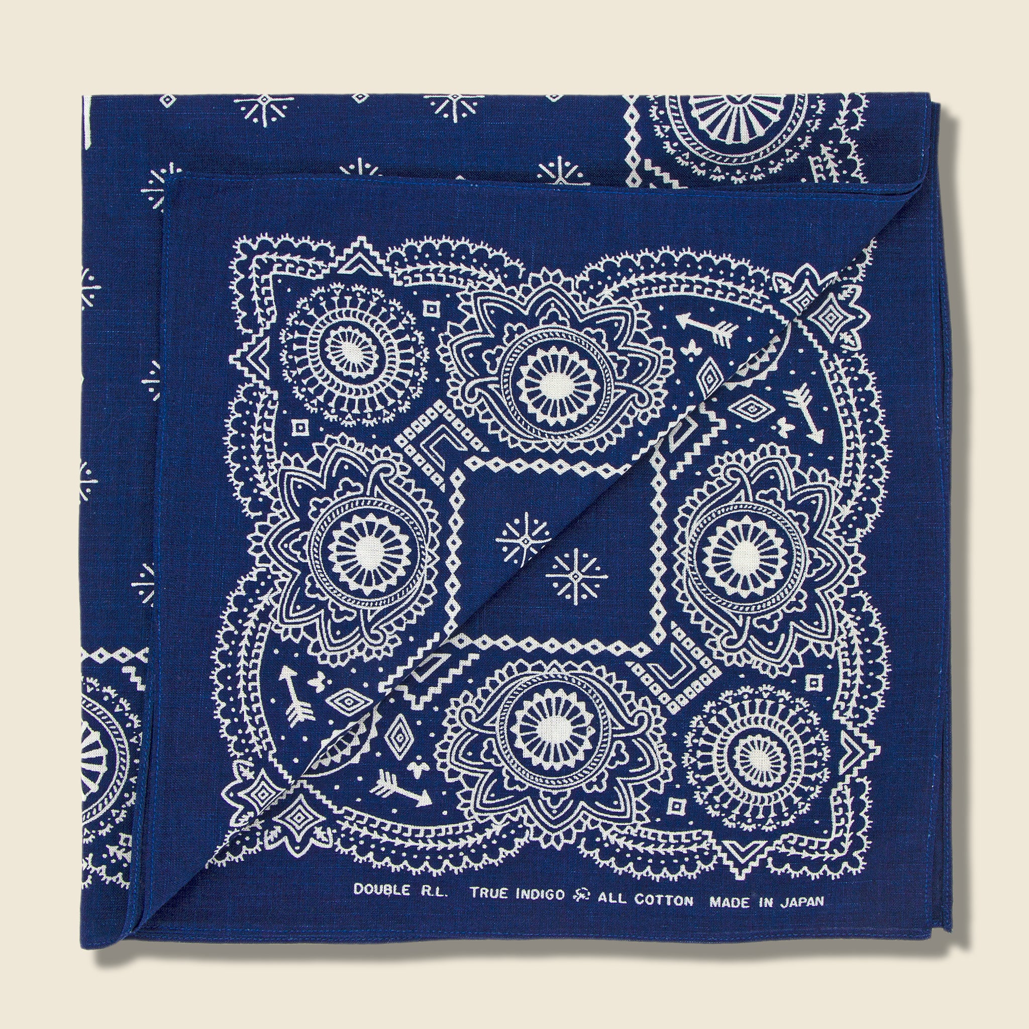 Concha Bandana - Indigo/Cream - RRL - STAG Provisions - Accessories - Bandanas