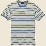 Indigo Ringer Stripe Tee - Indigo/Cream - RRL - STAG Provisions - Tops - S/S Tee