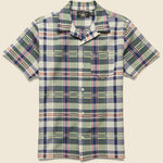 Madras Seersucker Camp Shirt - Green/Cream - RRL - STAG Provisions - Tops - S/S Woven - Seersucker