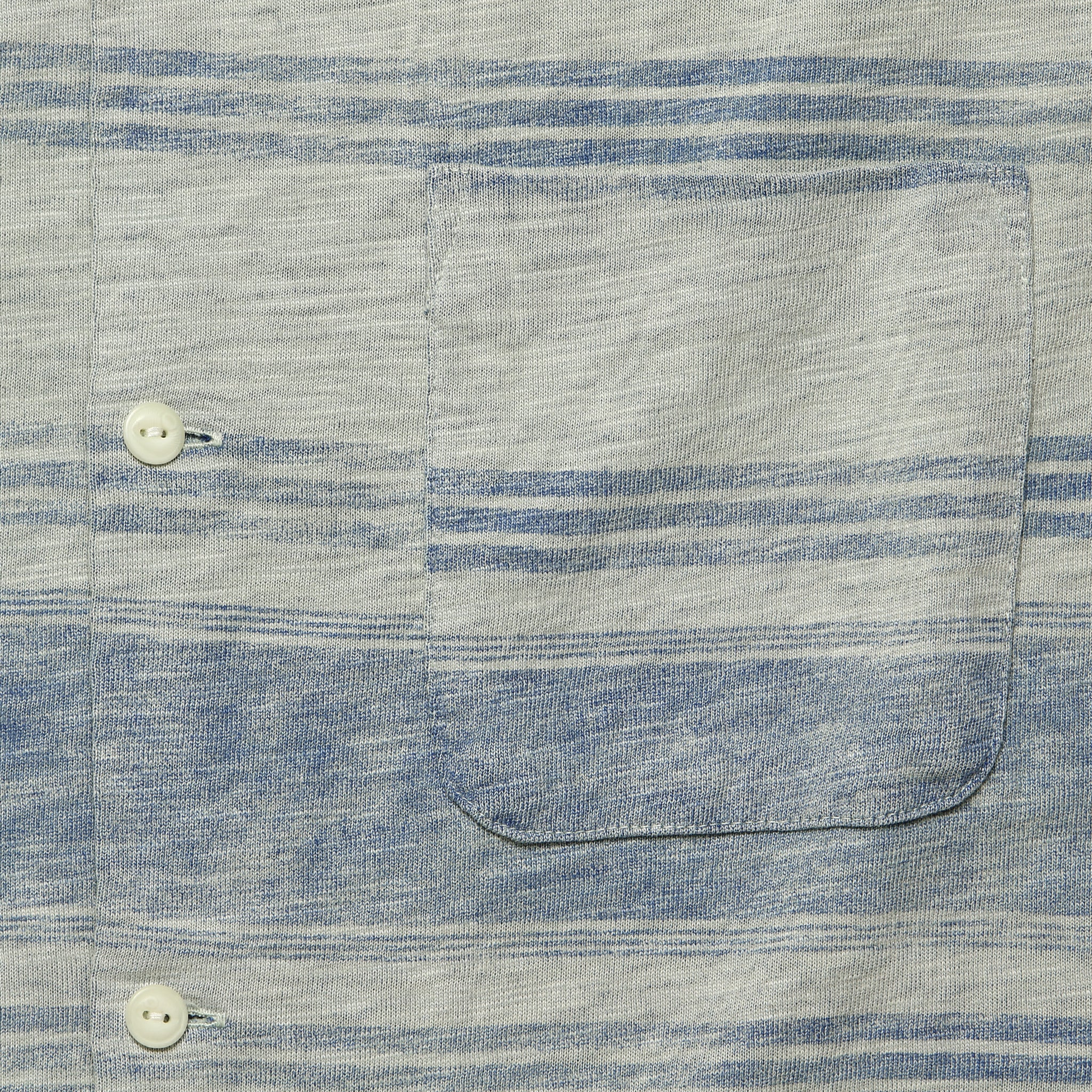 3 Pocket Jersey Camp Shirt - Indigo/Cream Stripe - RRL - STAG Provisions - Tops - S/S Woven - Stripe