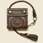 Hand-Tooled Leather Rider Wallet - Saddle Brown - RRL - STAG Provisions - Accessories - Wallets