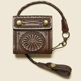 Hand-Tooled Leather Rider Wallet - Saddle Brown - RRL - STAG Provisions - Accessories - Wallets