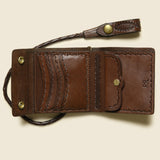 Hand-Tooled Leather Rider Wallet - Saddle Brown - RRL - STAG Provisions - Accessories - Wallets