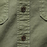 G.I. Military Shirt - Olive Herringbone - RRL - STAG Provisions - Tops - L/S Woven - Solid