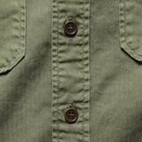 G.I. Military Shirt - Olive Herringbone - RRL - STAG Provisions - Tops - L/S Woven - Solid
