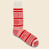 Multi Jacquard Sock - Ivory/Red - RoToTo - STAG Provisions - Accessories - Socks