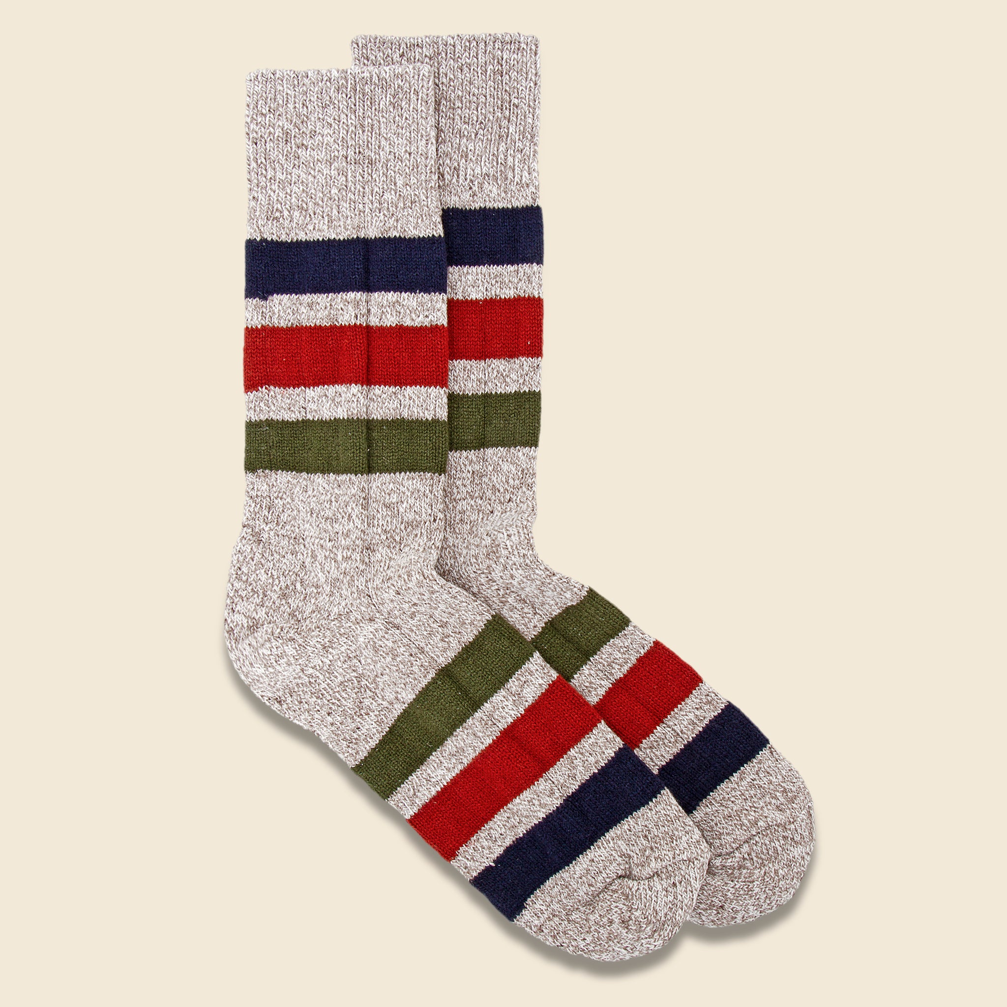 Park Stripe Sock - Beige - RoToTo - STAG Provisions - Accessories - Socks
