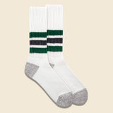 Coarse Ribbed Old School Sock - Green/Charcoal - RoToTo - STAG Provisions - Accessories - Socks