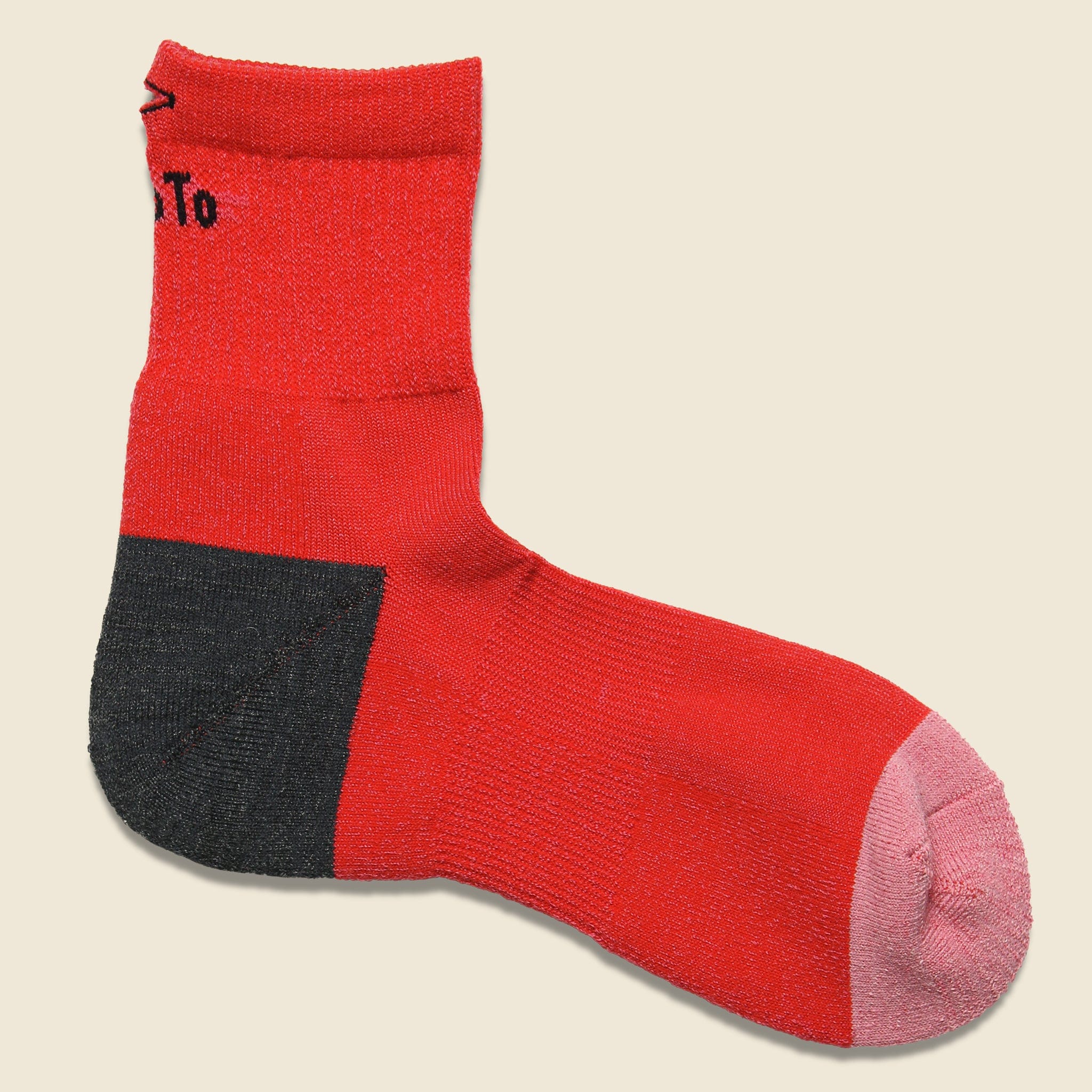 Trail Magic Hike Trek Mid Sock - Red/Charcoal/Pink - RoToTo - STAG Provisions - Accessories - Socks