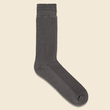 Cotton Waffle Sock - Charcoal - RoToTo - STAG Provisions - Accessories - Socks