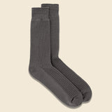 Cotton Waffle Sock - Charcoal - RoToTo - STAG Provisions - Accessories - Socks