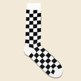 Checkerboard Crew Sock - White/Black - RoToTo - STAG Provisions - Accessories - Socks