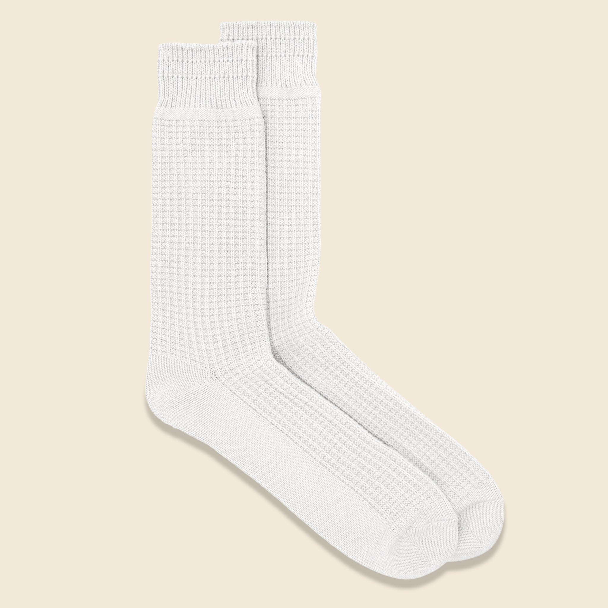Cotton Waffle Sock - Ivory - RoToTo - STAG Provisions - Accessories - Socks