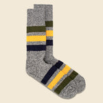 Park Stripe Sock - Dark Grey - RoToTo - STAG Provisions - Accessories - Socks