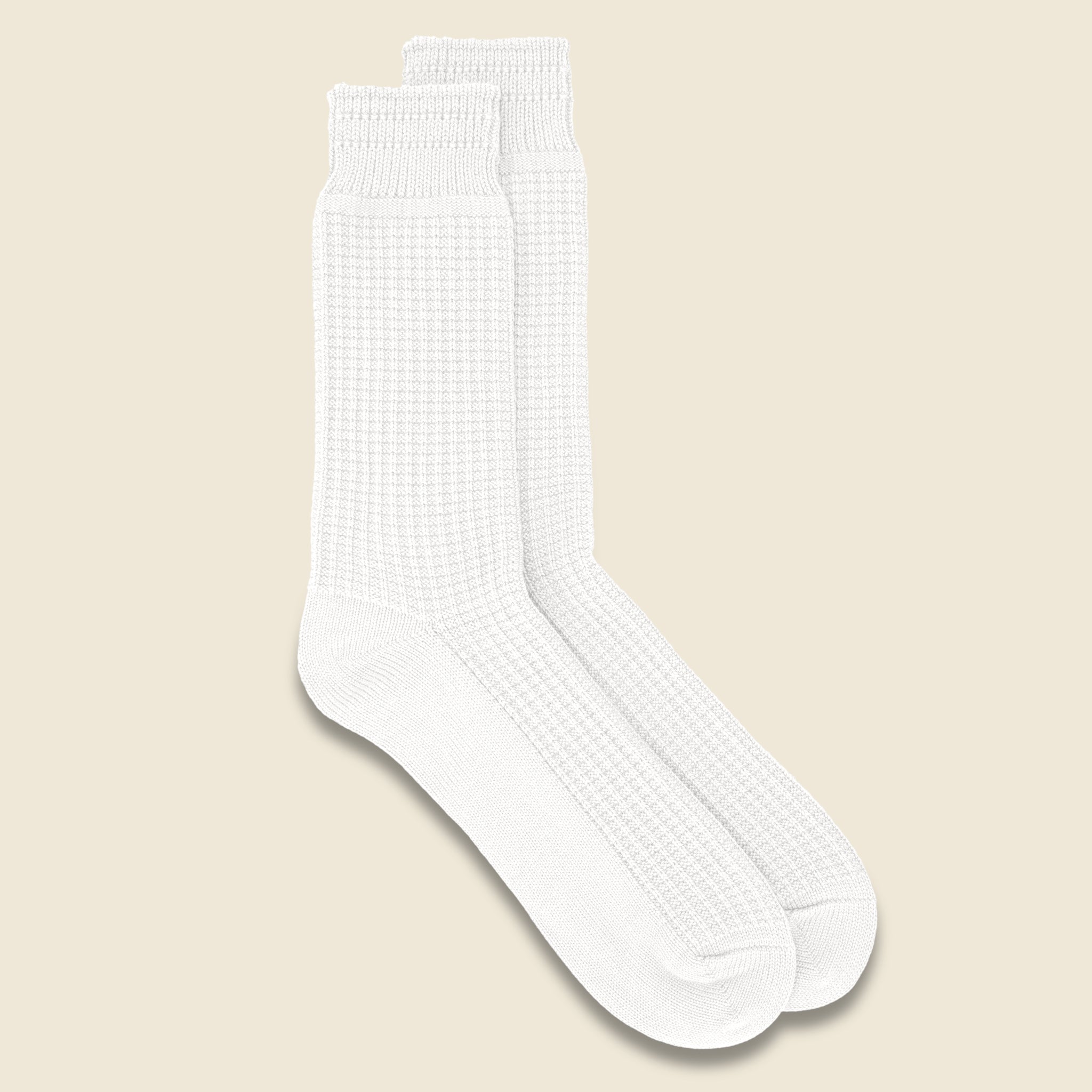 Cotton Waffle Sock - Raw White - RoToTo - STAG Provisions - Accessories - Socks