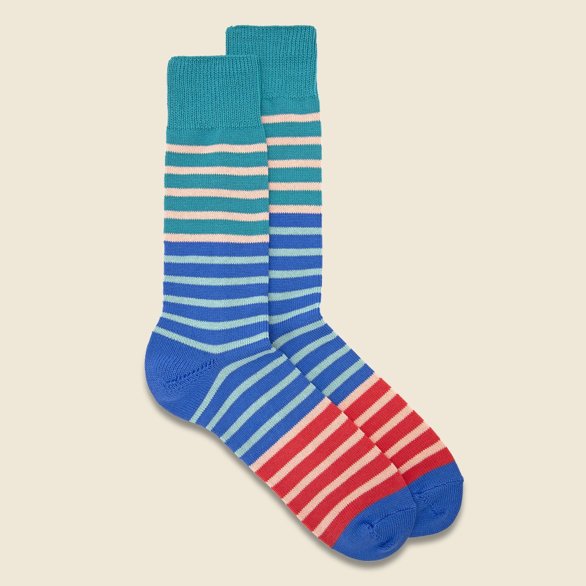 Multi Marine Stripe Sock - Blue/Multi - RoToTo - STAG Provisions - Accessories - Socks