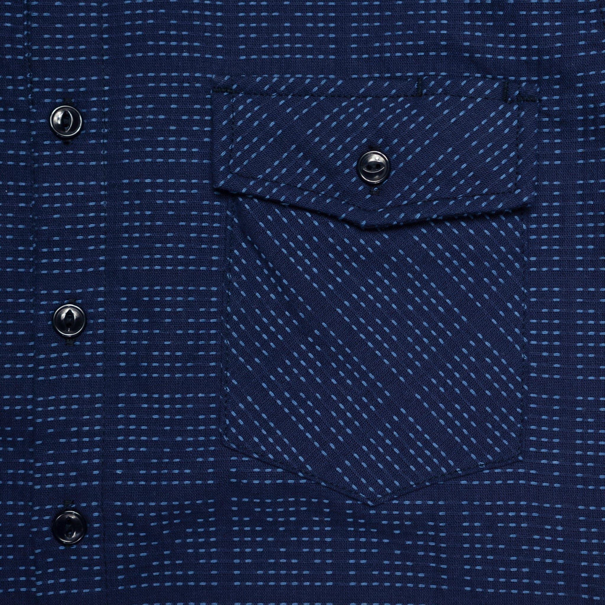 Sashiko Oxford Workshirt - Navy - Rogue Territory - STAG Provisions - Tops - L/S Woven - Other Pattern