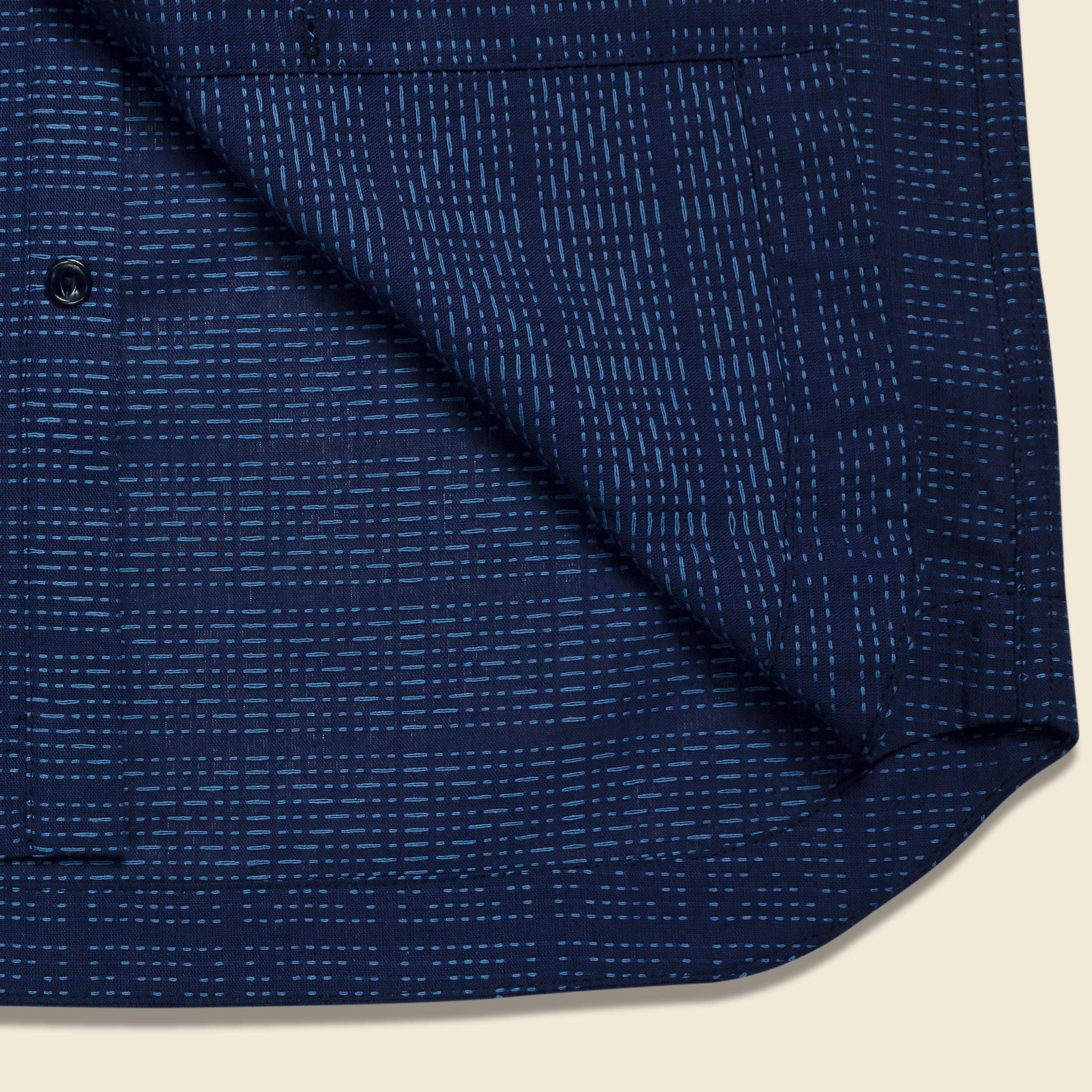 Sashiko Oxford Workshirt - Navy - Rogue Territory - STAG Provisions - Tops - L/S Woven - Other Pattern